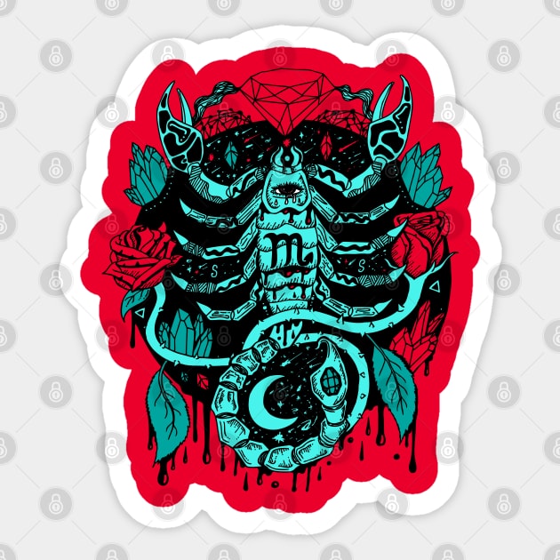 Turqred Mystic Scorpio Zodiac Sticker by kenallouis